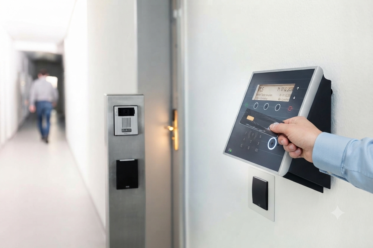 Access control keypad and CCTV security system
